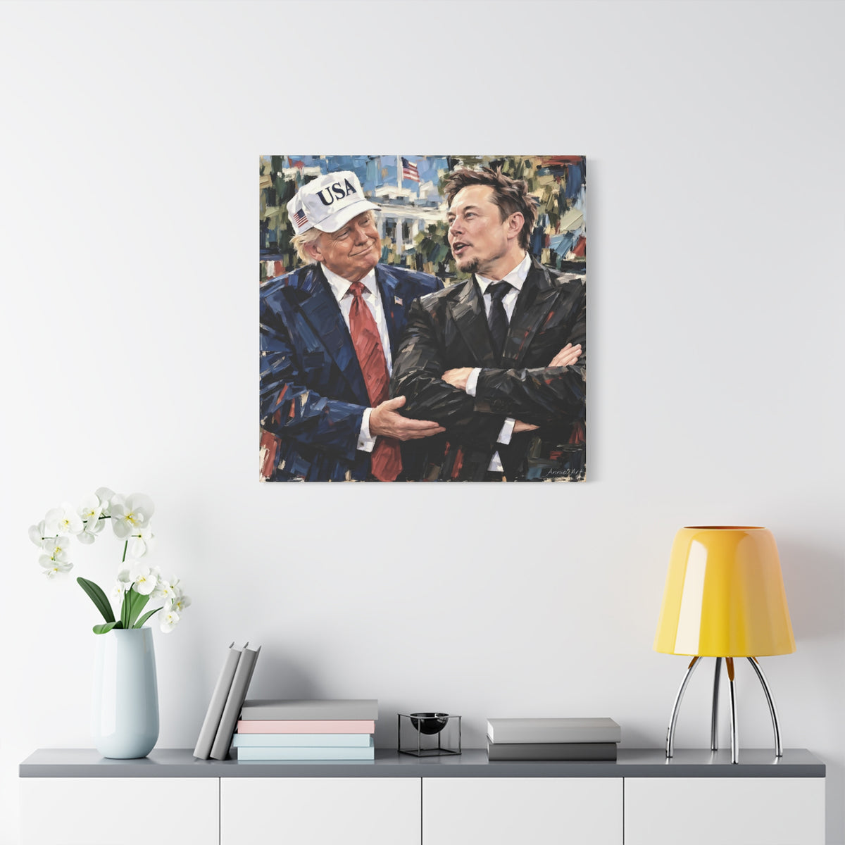 President Trump & Elon Musk Portrait Canvas