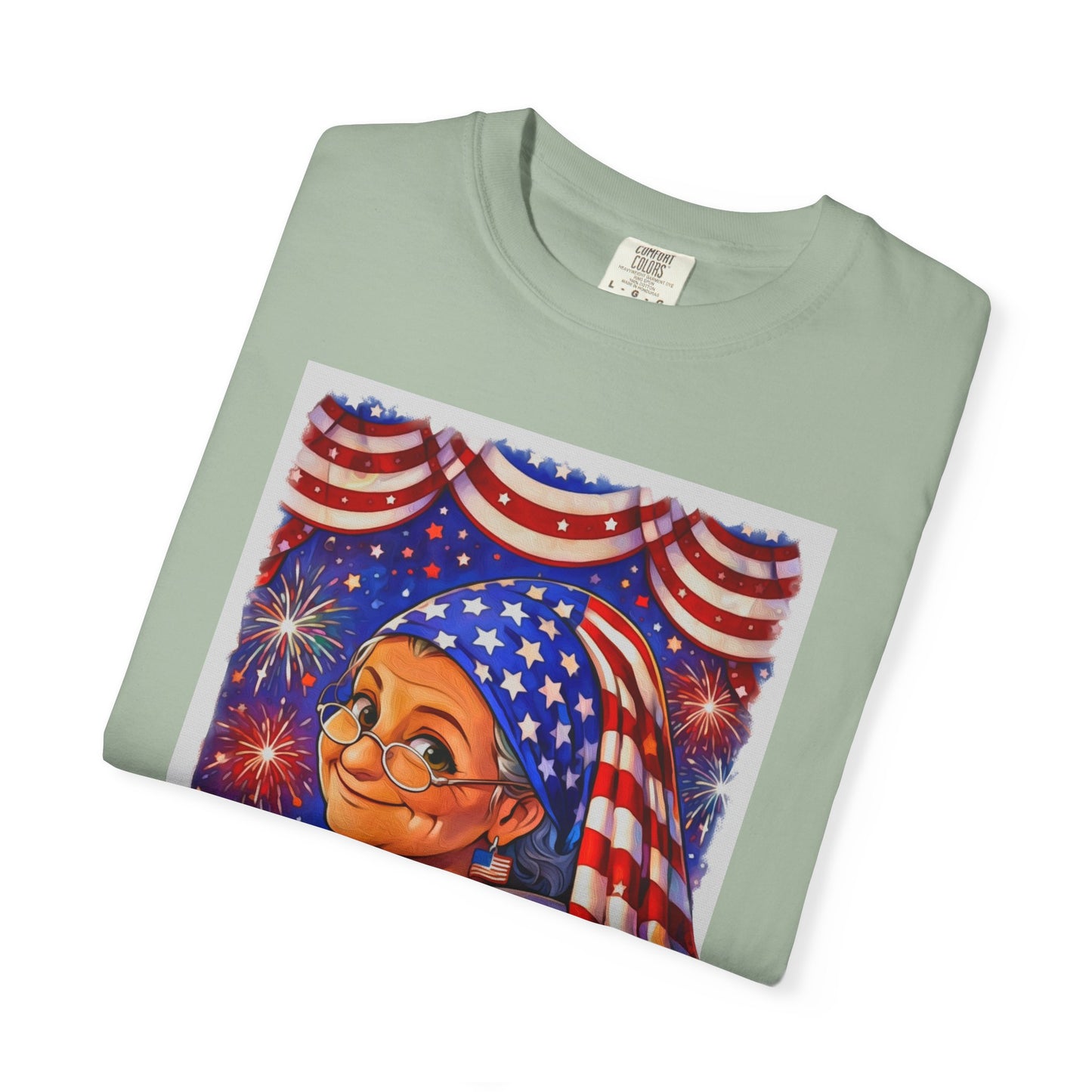 Grandmas Patriotic Original Gansta “OG Grannie” T-Shirt — American Flag Grandma w baby Pepe Graphic Tee