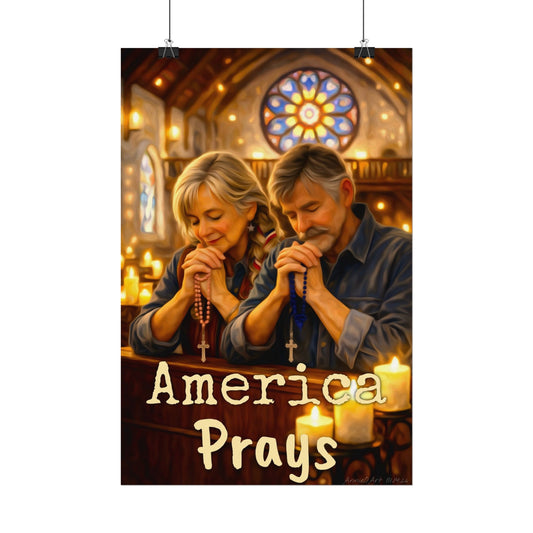 America Prays Watercolor Poster