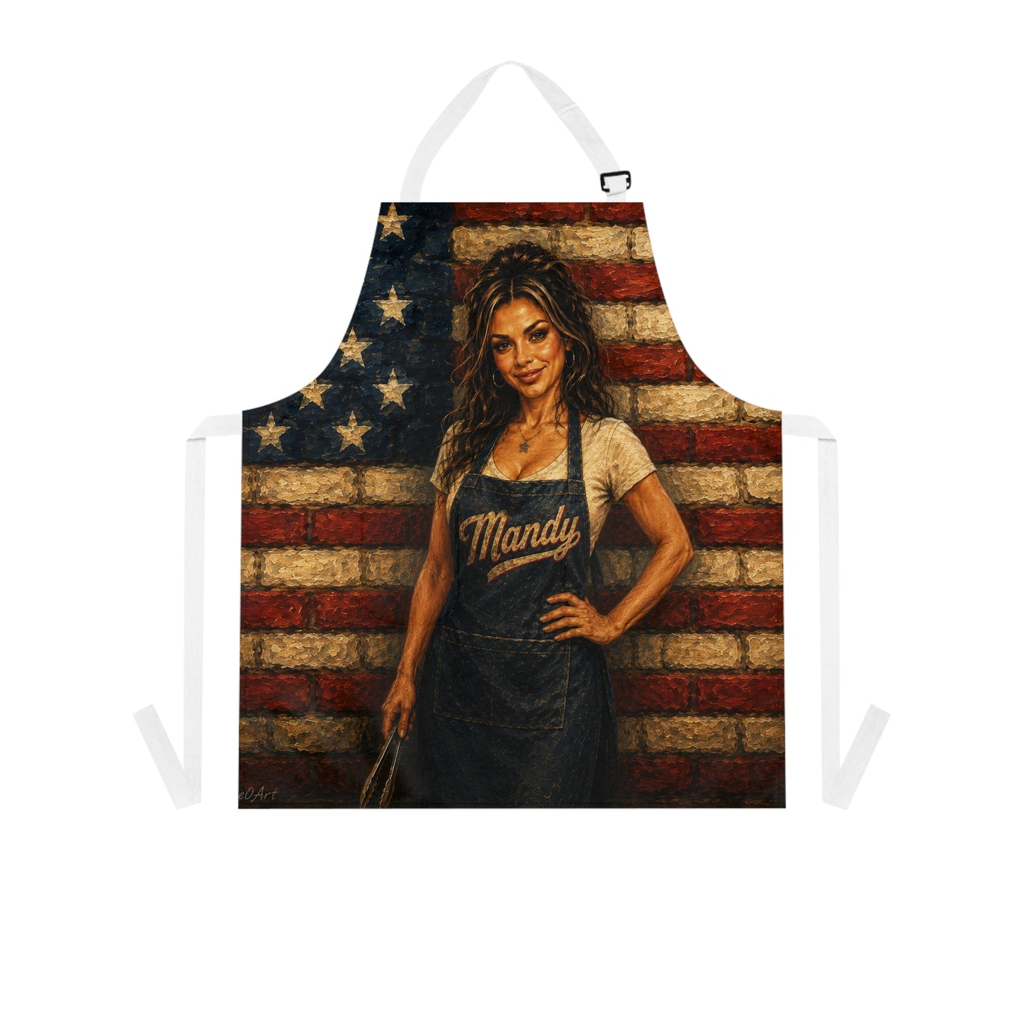 CUSTOM APRON for MANDY—American Flag Personalized Apron — 'Mandy' Vintage Patriotic Kitchen Apron