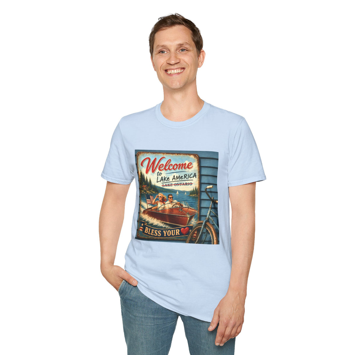 Lake America Welcome T-Shirt — Vintage Lake America Boating Vacation Tee