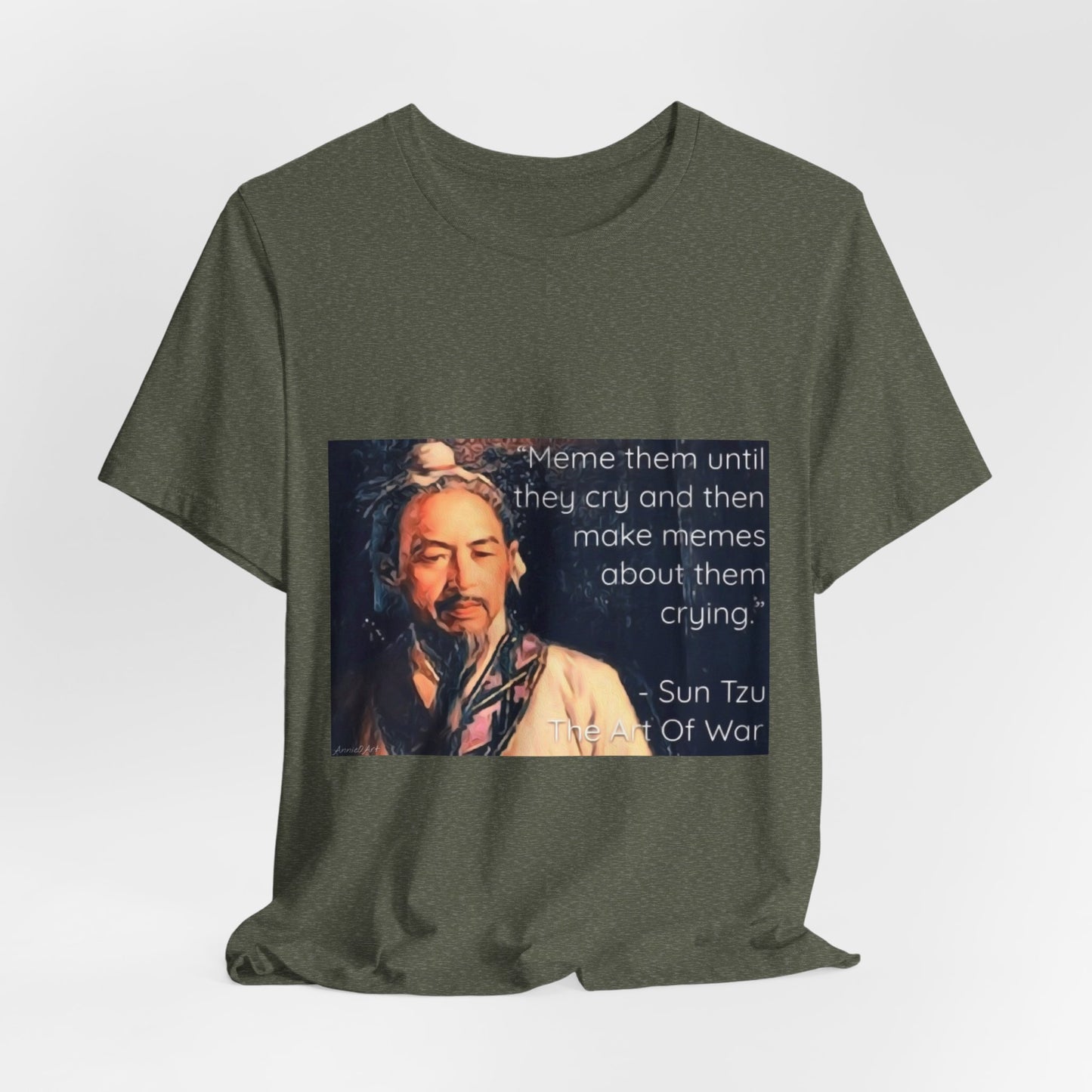 Sun Tzu Meme Tee — "Meme Them Until They Cry" Retro Political Art T‑Shirt