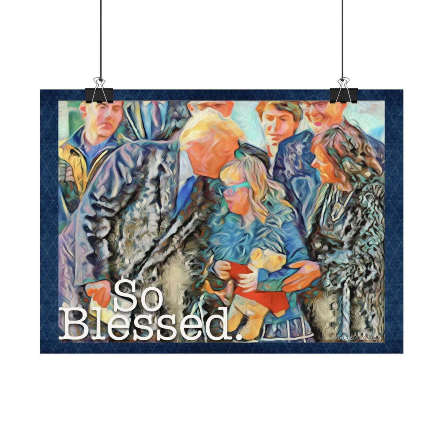So Blessed Watercolor Poster — Textured Matte Inspirational Wall Art