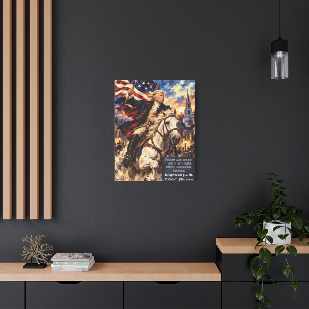 Patriotic Trump Canvas Print — 'We Appreciate You, Mr. President' Matte Stretched Wall Art