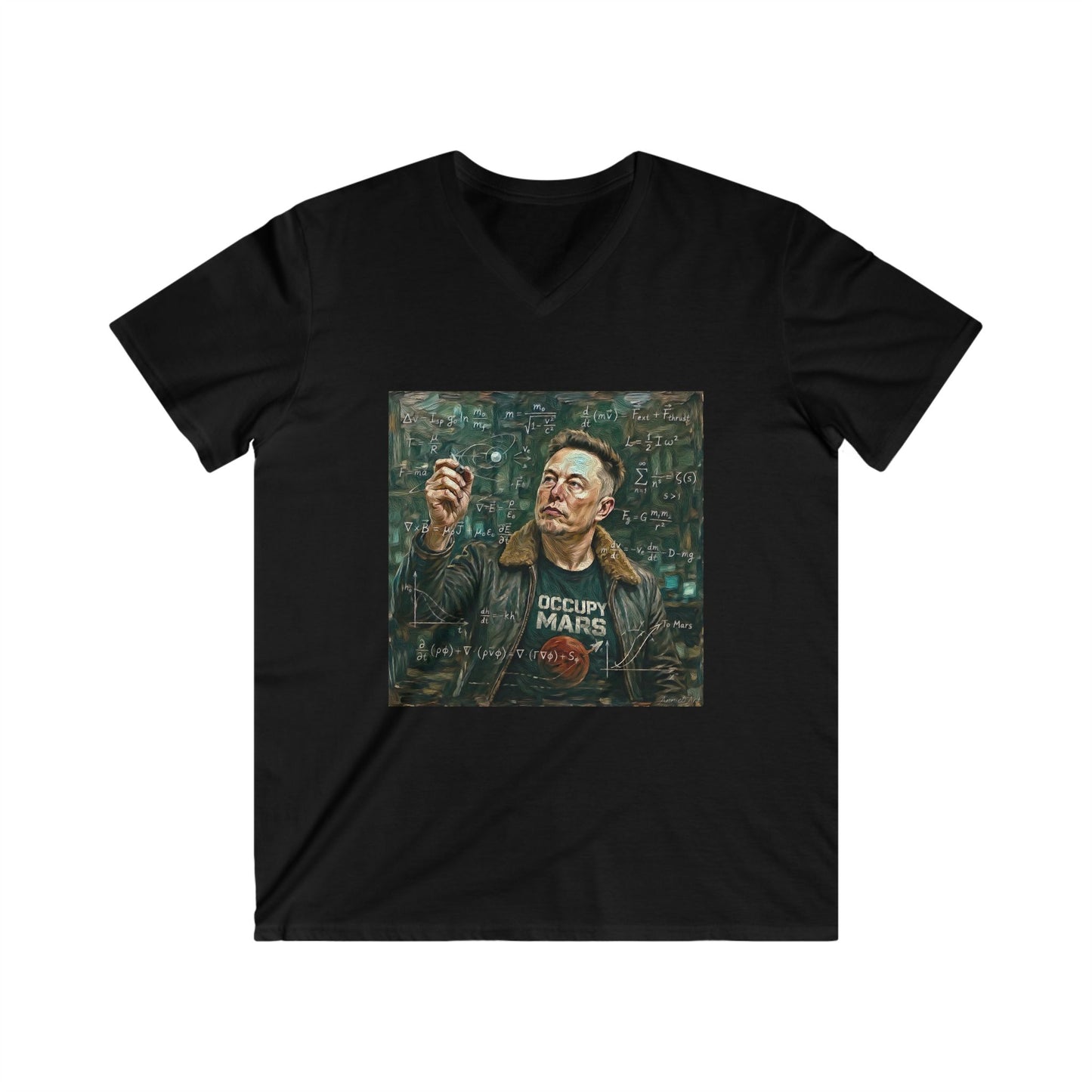 Elon Musk 'Occupy Mars' V-Neck Tee — Space Advocate Graphic T-Shirt