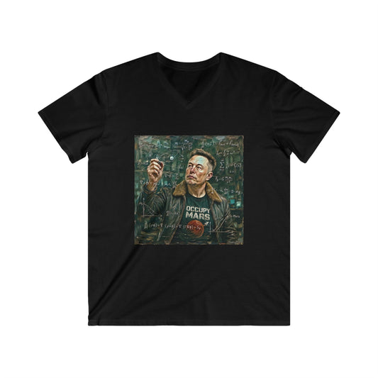 Elon Musk 'Occupy Mars' V-Neck Tee — Space Advocate Graphic T-Shirt