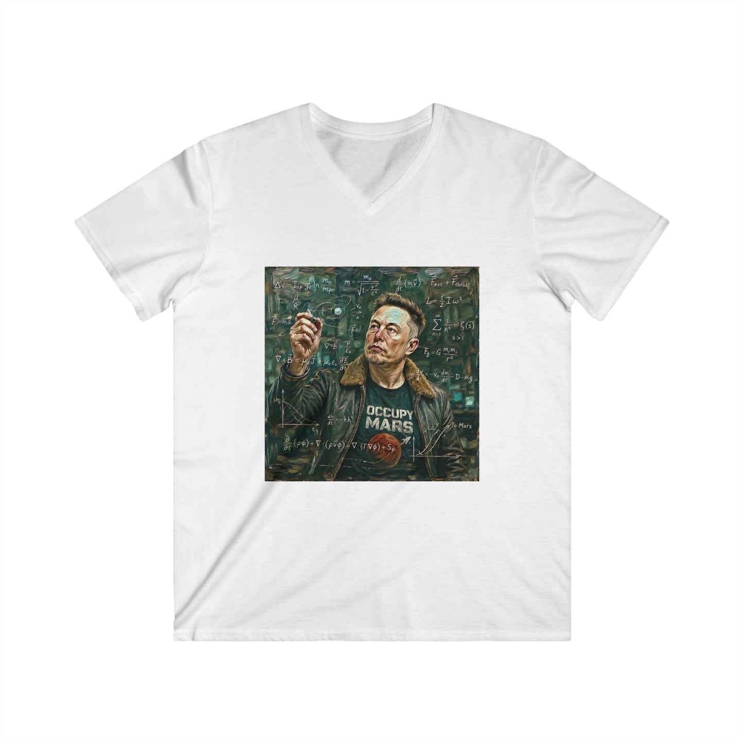 Elon Musk 'Occupy Mars' V-Neck Tee — Space Advocate Graphic T-Shirt