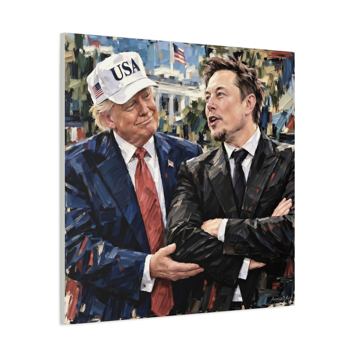 President Trump & Elon Musk Portrait Canvas