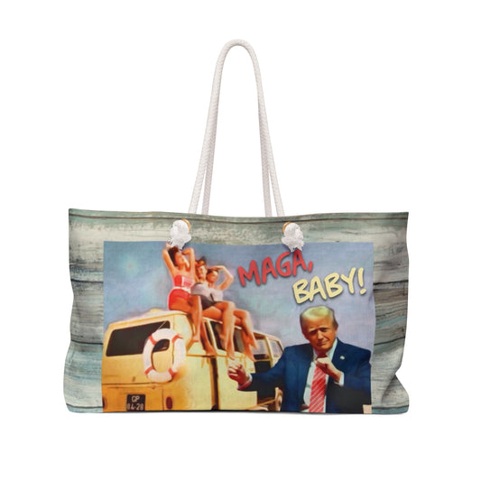 Beach bag-Retro MAGA Beach Weekender Bag — Fun Patriotic Travel Tote