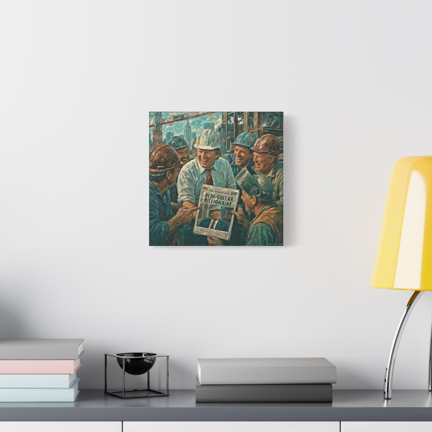 Trump Blue-Collar Billionaire Canvas Print — Vintage Labor Wall Art
