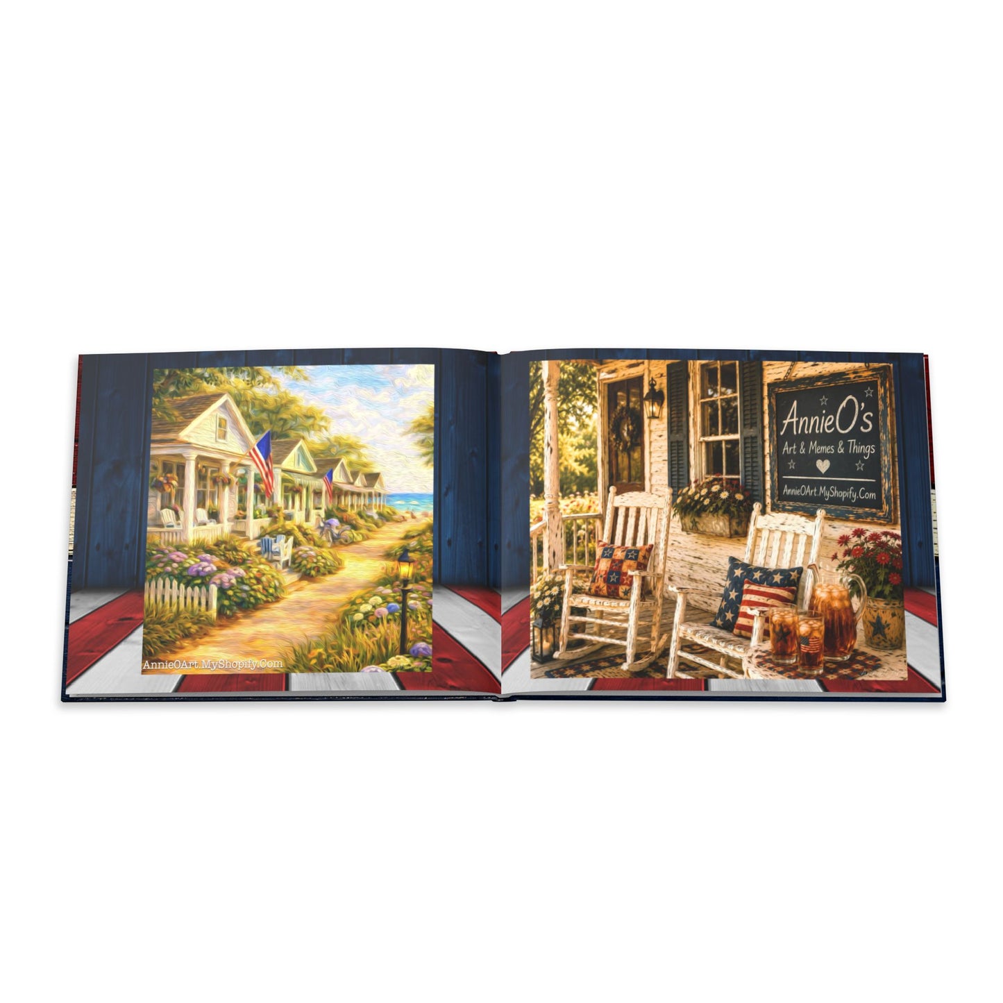 Front Porch America Hardcover Photo Book — Rustic Patriotic Keepsake