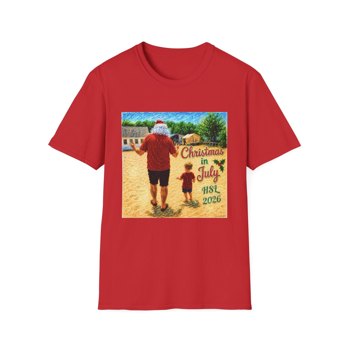 T-Shirt — Christmas in July Santa Beach Graphic Tee