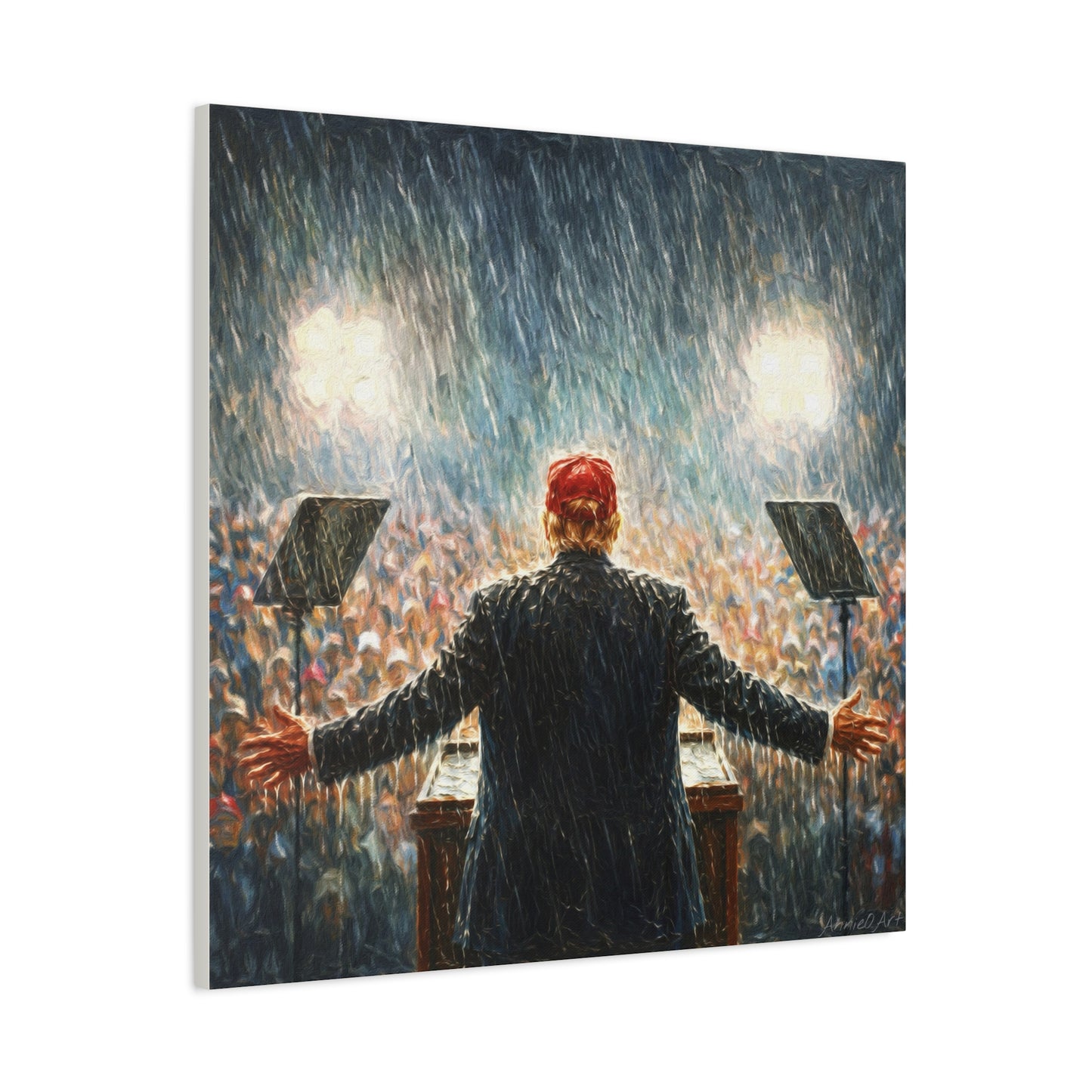 Trump Rally Canvas —Miami Rally “Baptism by Storm” Wall Art