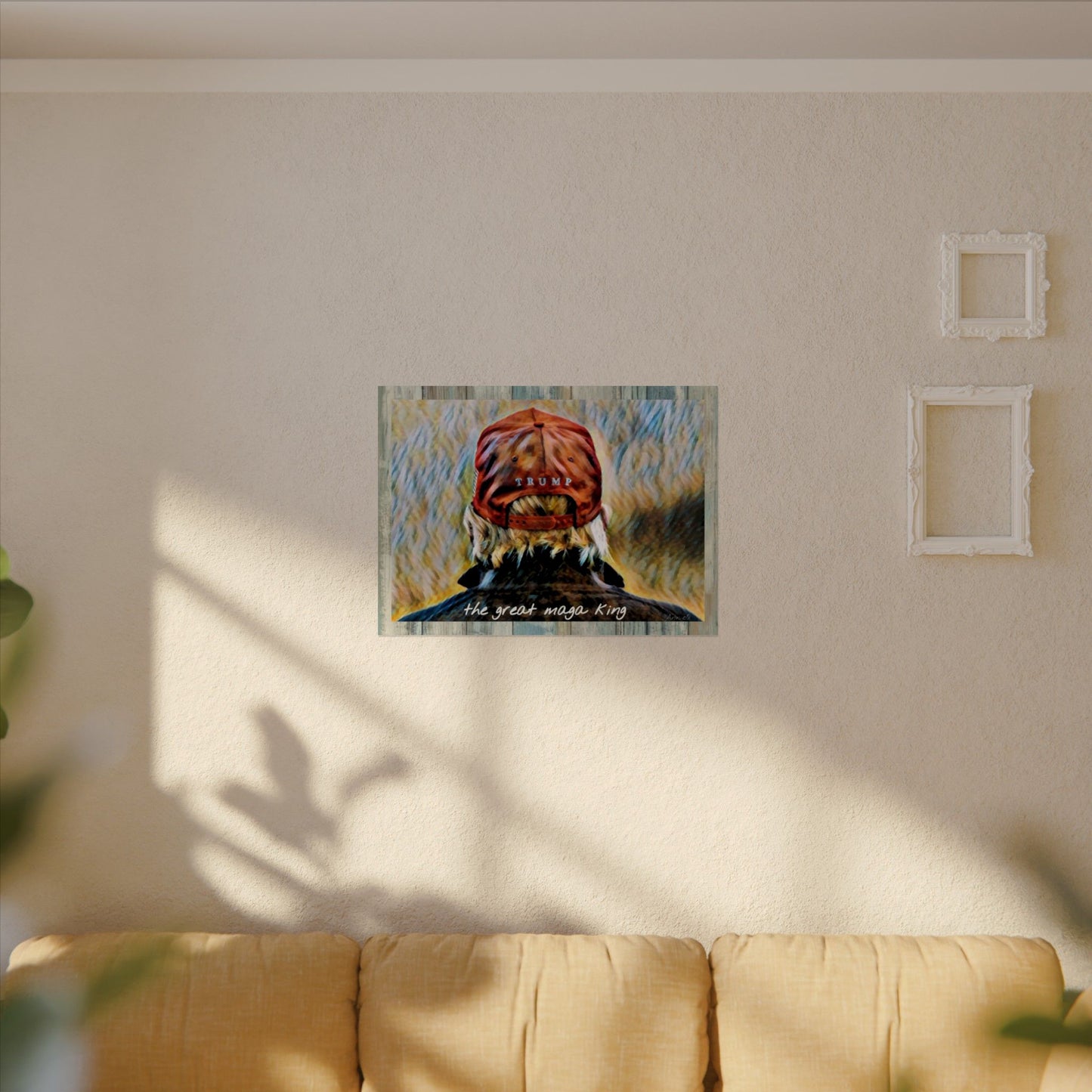 Textured Watercolor Matte Poster — 'The Great MAGA King' Red Hat Artwork
