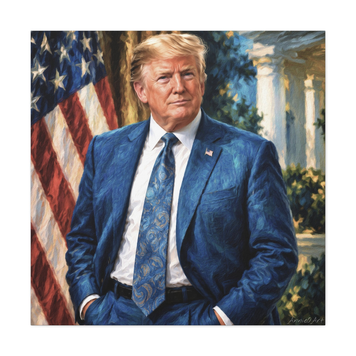 Trump Patriotic Presidential Portrait Canvas