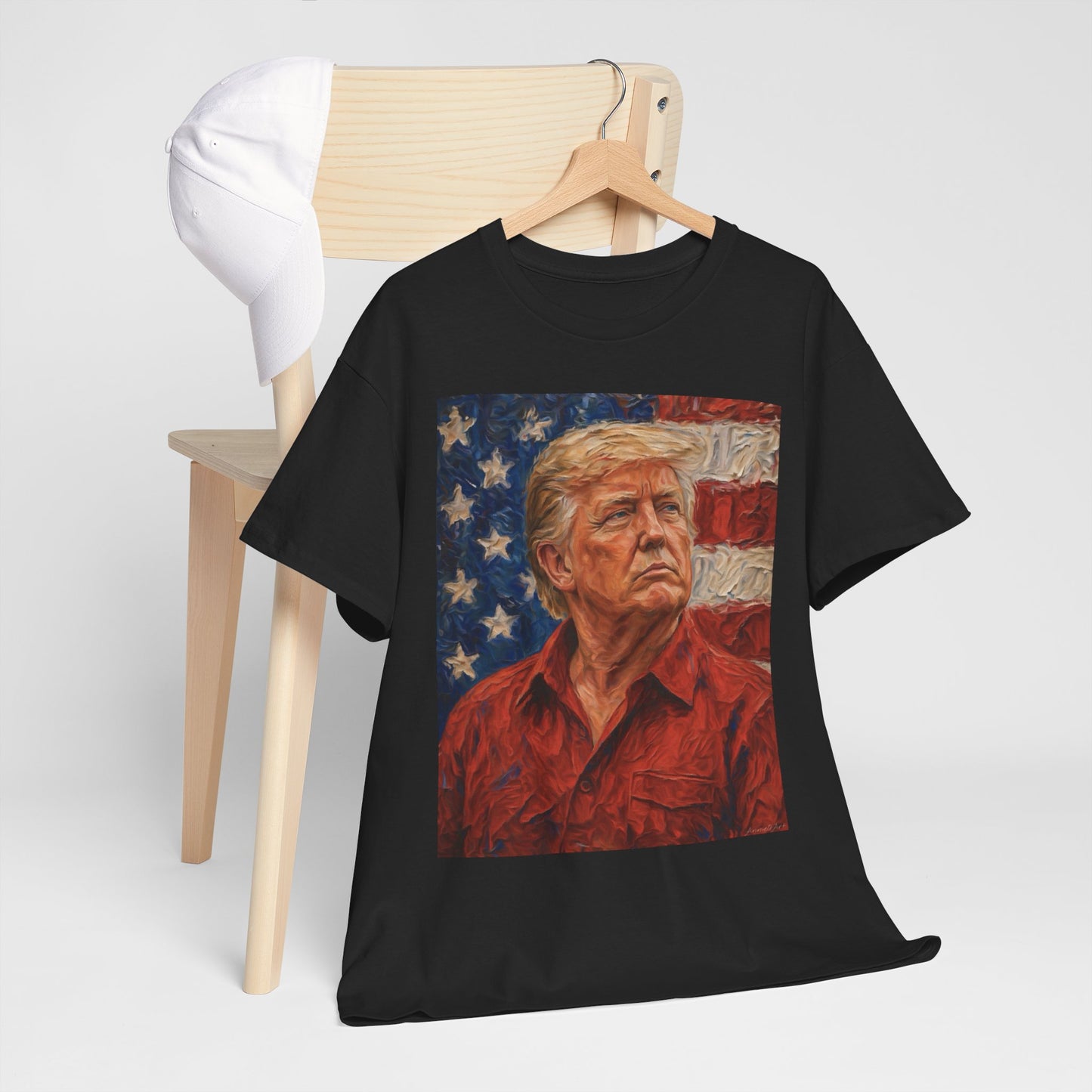 Trump Patriotic Portrait Tee — American Flag Portrait Graphic T-Shirt
