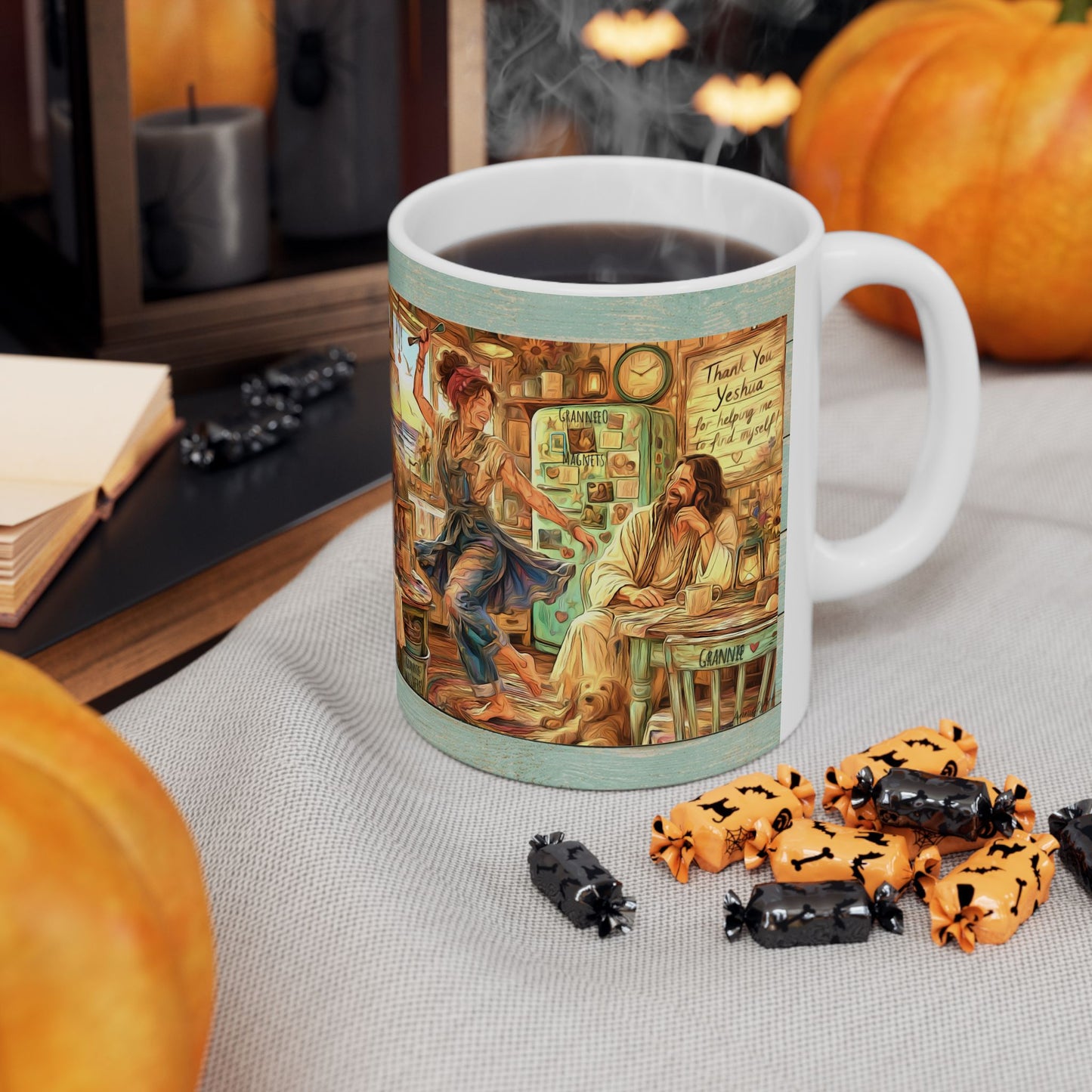 Ceramic Mug — Inspirational Artist Jesus Studio Scene (Thank You Yeshua)