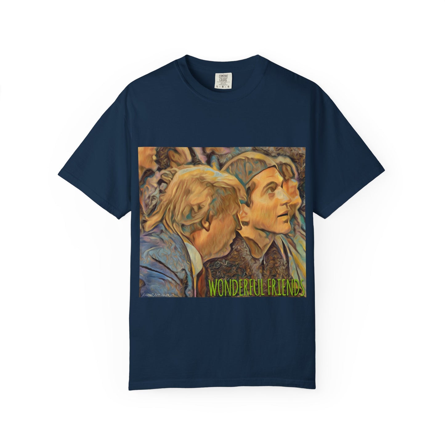 Vintage JFK, Jr & DJT Art T-Shirt – “Wonderful Friends” Graphic Tee