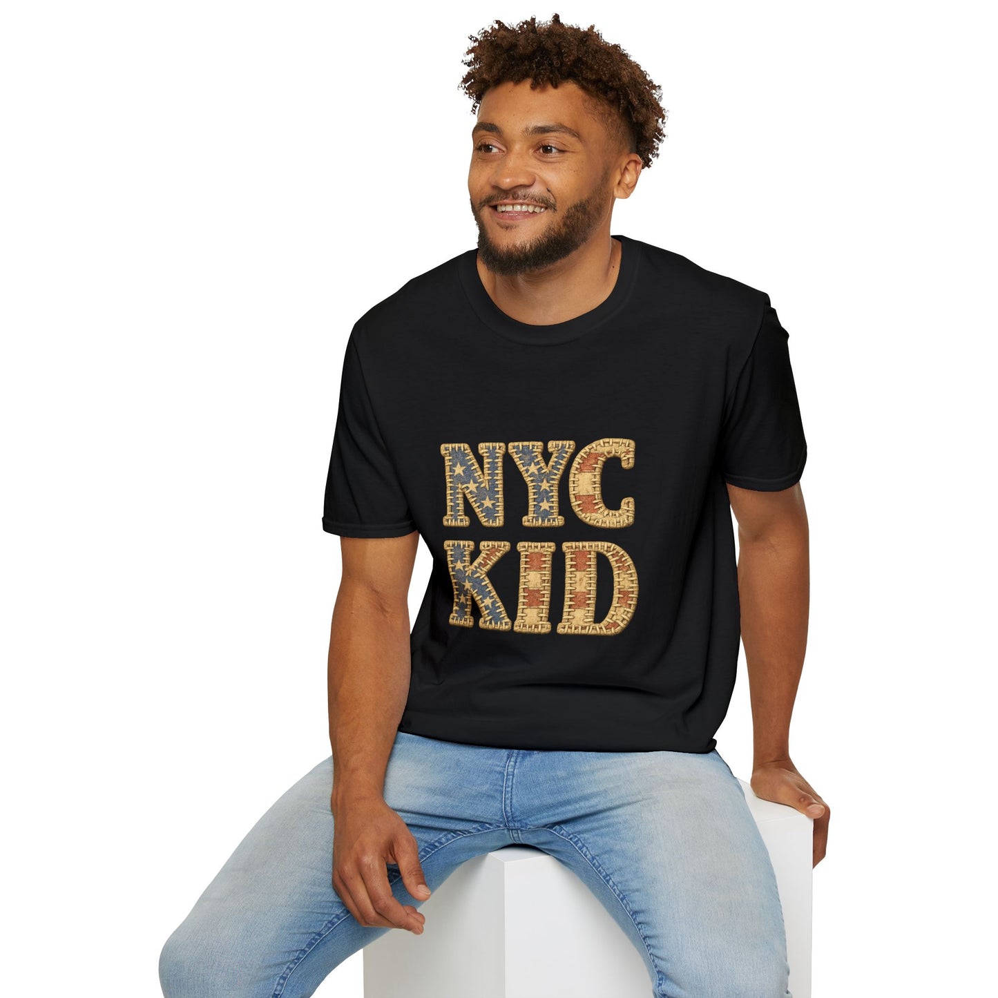 NYC Kid T-Shirt — New York City Vintage Flag Quilt-look Tee