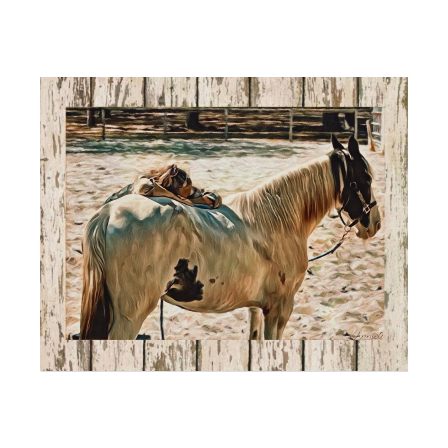 Horse Matte Poster- Art Show Ribbon Winner – Rustic Barnwood Art Print - Equine Therapy