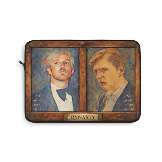 Laptop Sleeve — Trump “DYNASTY” Vintage Oil Painting Twin Portraits Barron & Donald Trump