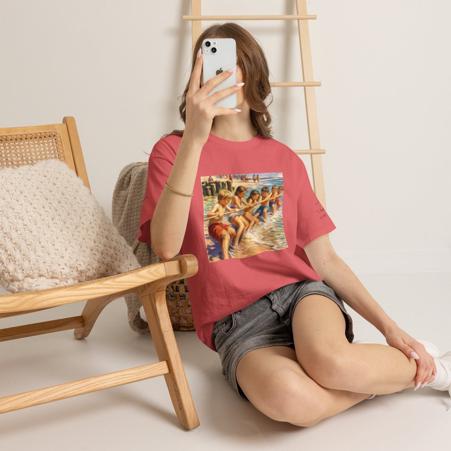 HoneySuckle Lodge Vintage Beach T-Shirt — "50+ years of fun in the sun" Retro Kids on Shore Design