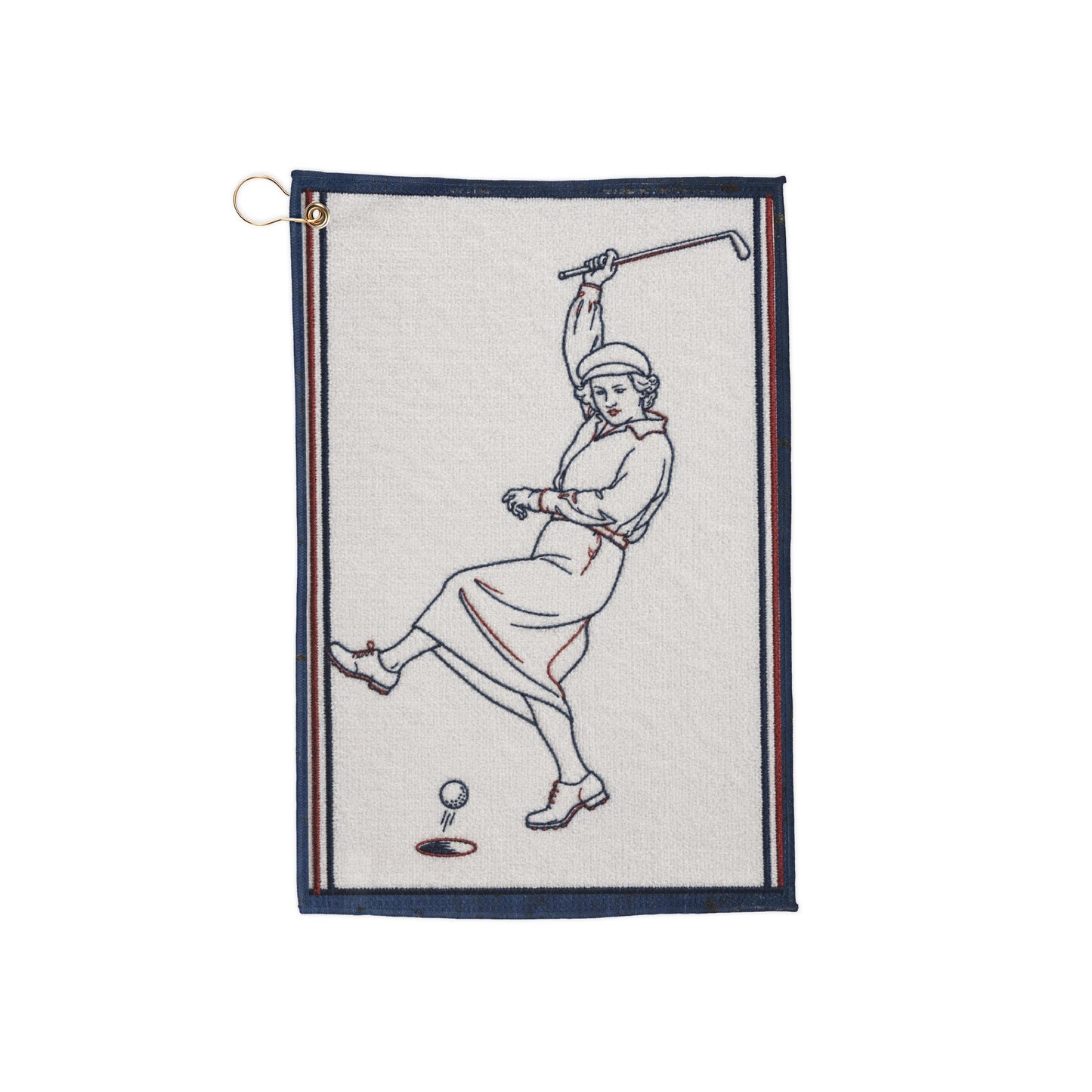 Vintage Lady Golfer Golf Towel – Classic Retro Golf Club Accessory