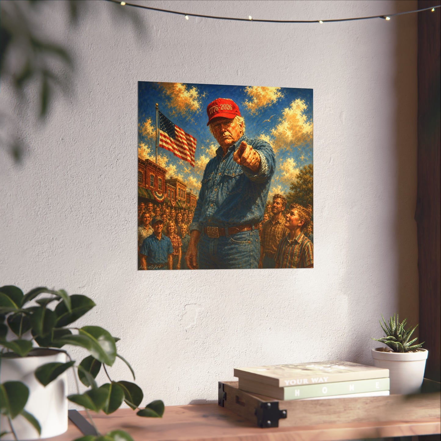 Trump Fine Art Poster — Patriotic '1776-2026' Uncle Sam Style Print