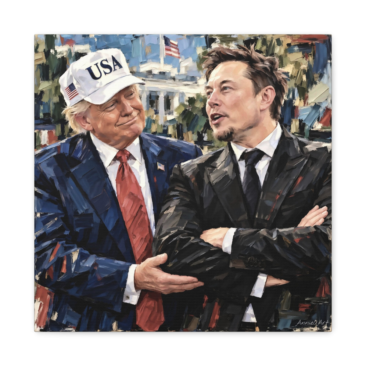 President Trump & Elon Musk Portrait Canvas