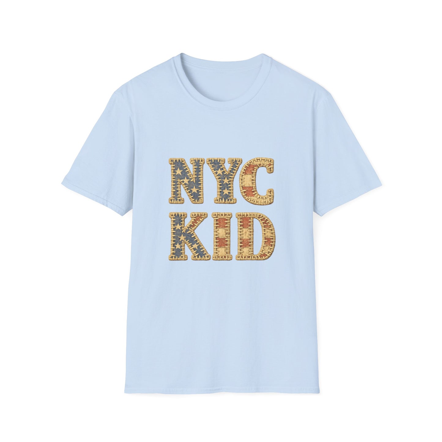 NYC Kid T-Shirt — New York City Vintage Flag Quilt-look Tee