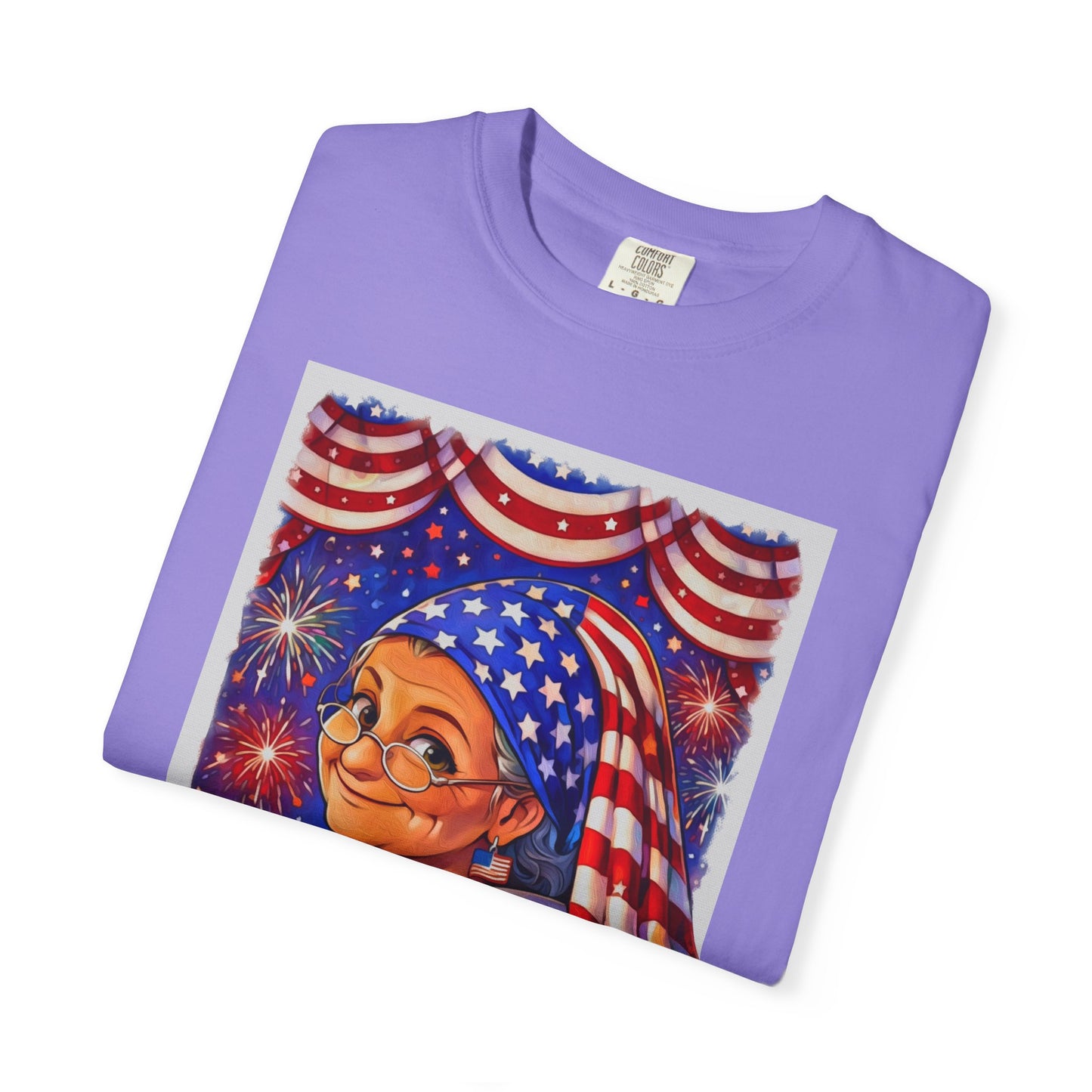 Grandmas Patriotic Original Gansta “OG Grannie” T-Shirt — American Flag Grandma w baby Pepe Graphic Tee