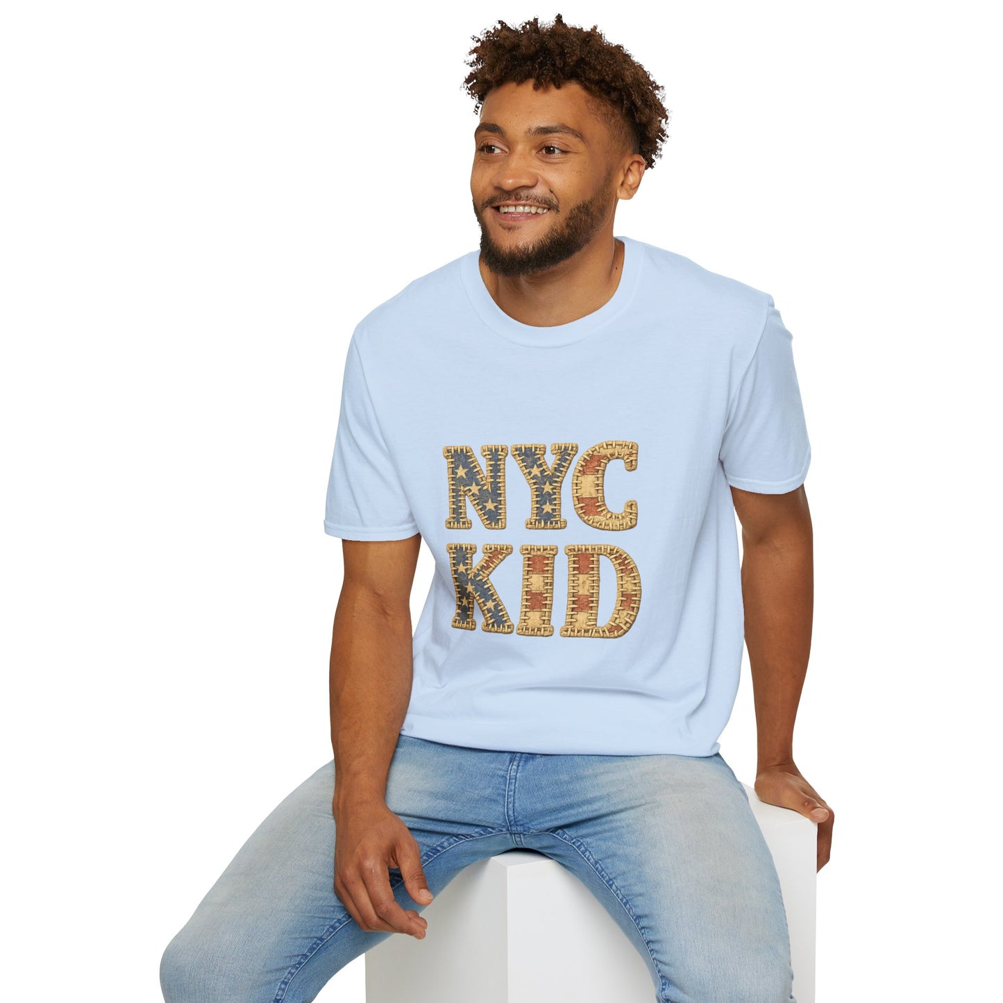 NYC Kid T-Shirt — New York City Vintage Flag Quilt-look Tee