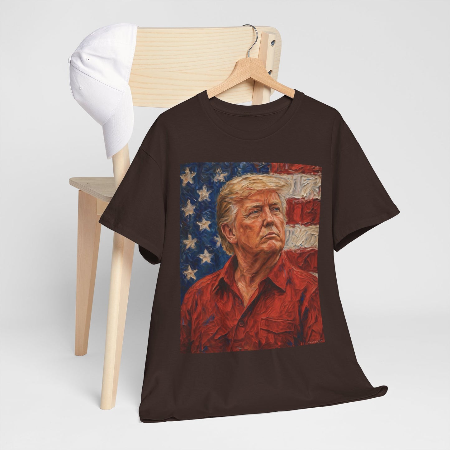 Trump Patriotic Portrait Tee — American Flag Portrait Graphic T-Shirt