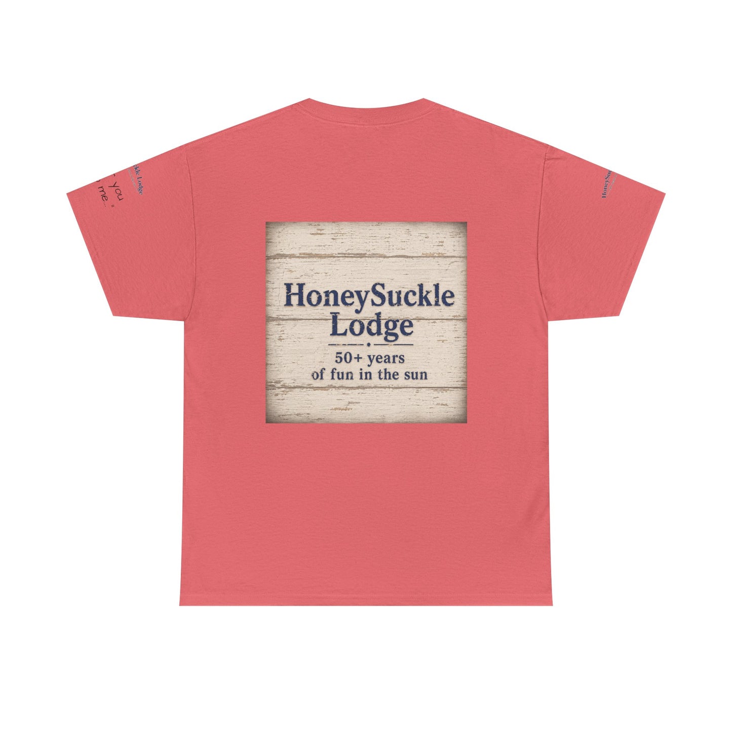 HoneySuckle Lodge Vintage Beach T-Shirt — "50+ years of fun in the sun" Retro Kids on Shore Design