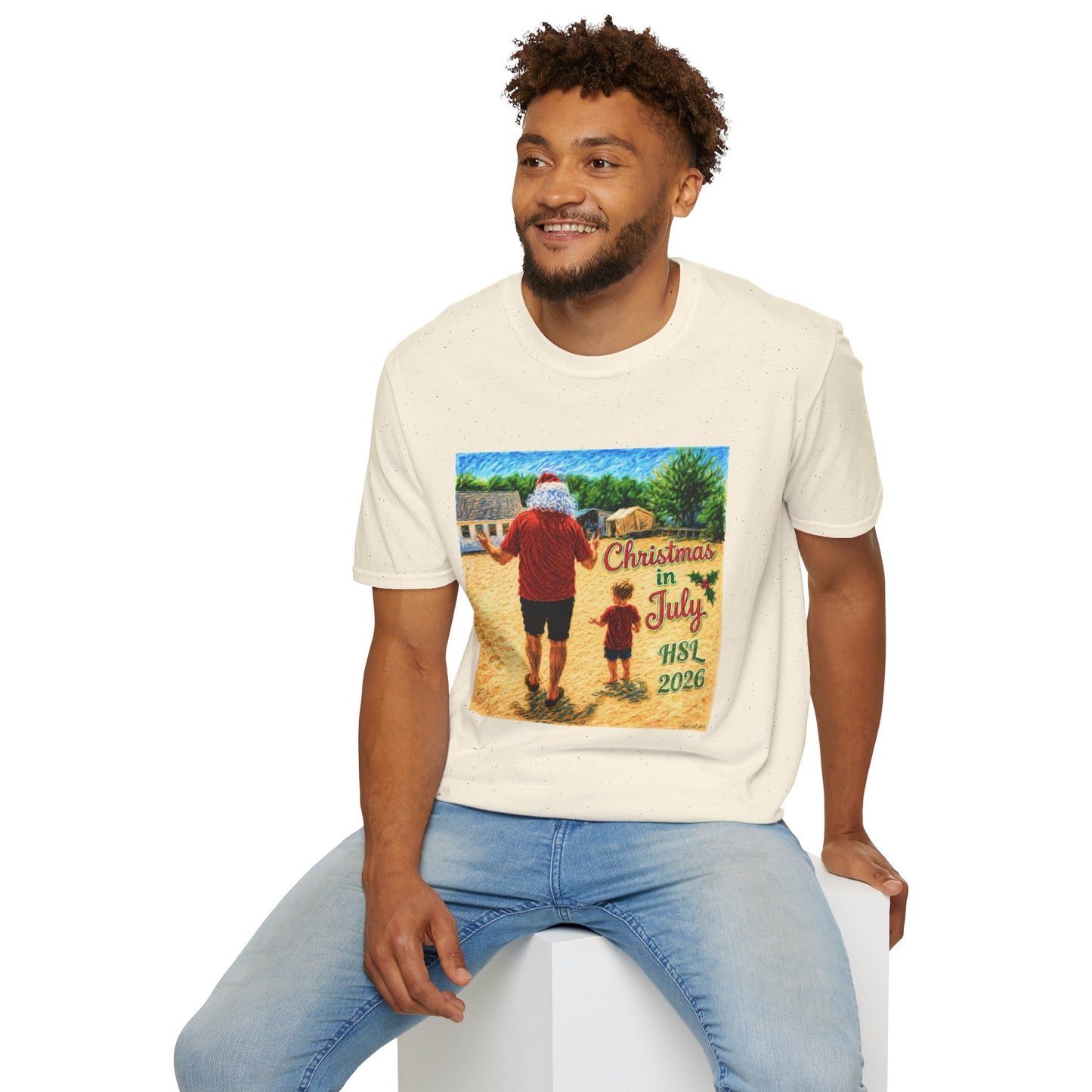 T-Shirt — Christmas in July Santa Beach Graphic Tee
