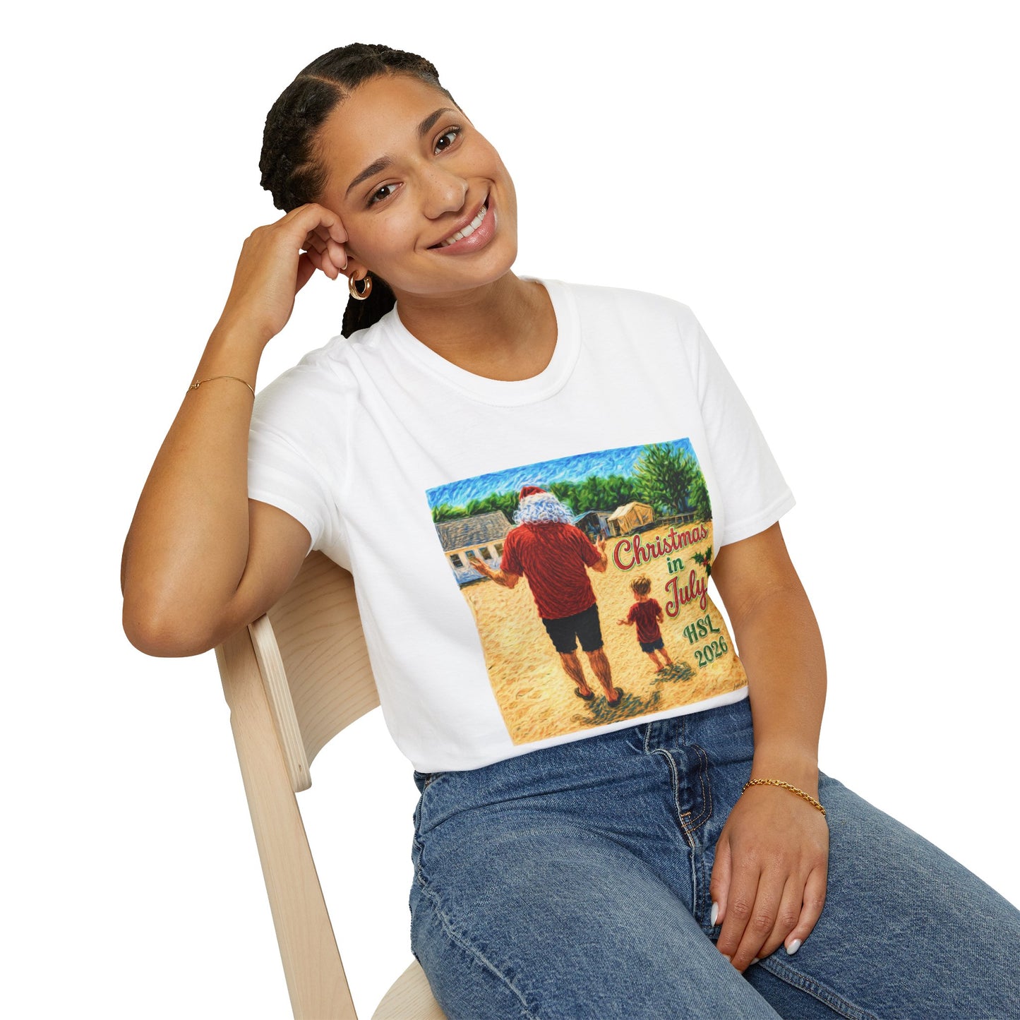 T-Shirt — Christmas in July Santa Beach Graphic Tee