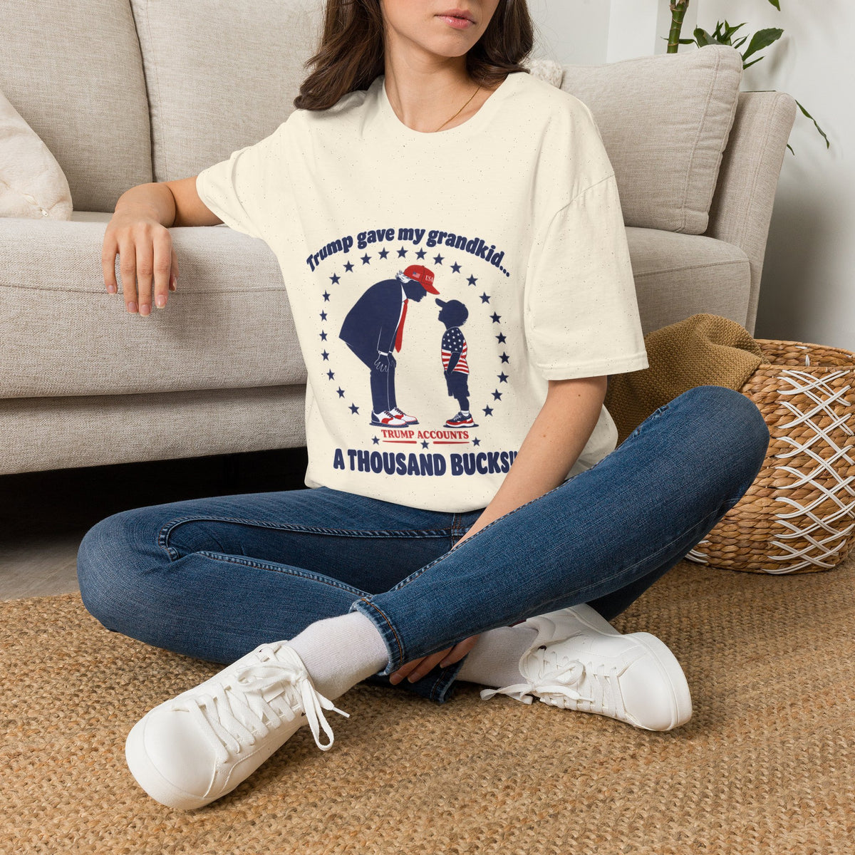 Trump Gave My Grandkid A THOUSAND Bucks! T-Shirt — Patriotic Grandpa/Grandma Tee