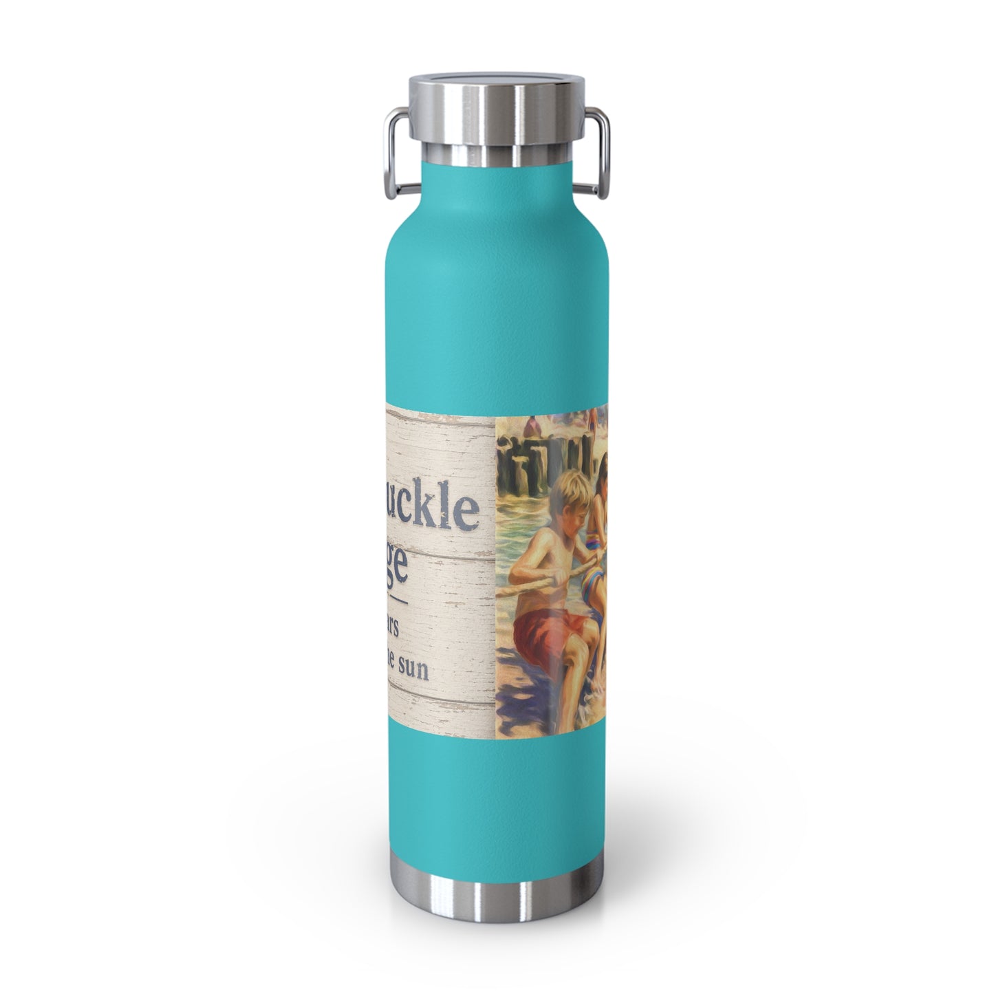 ‘HSL—50+ years of fun in the sun—22oz Insulated Water Bottle - Vintage Beach Design