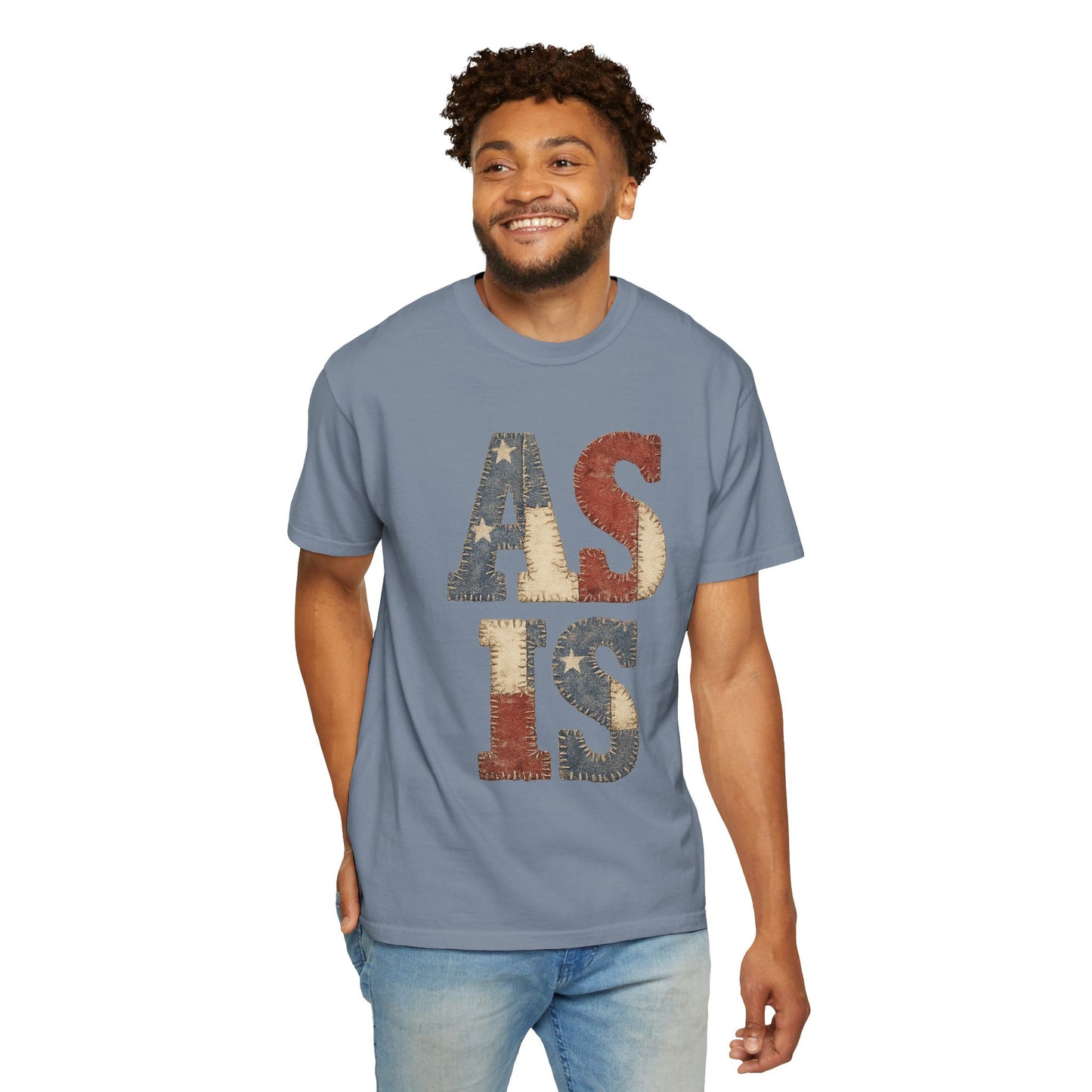 “AS IS” Quilt-look Vintage Flag Graphic T-Shirt