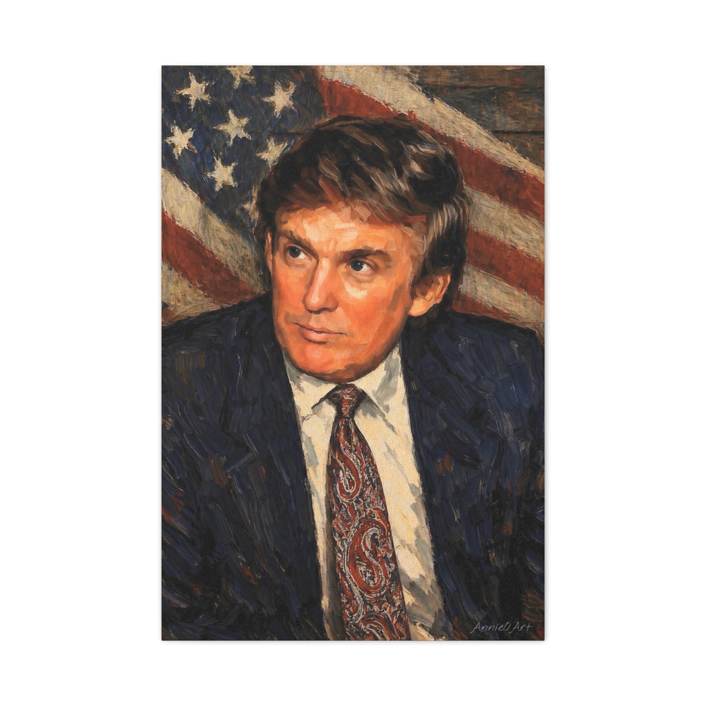 Trump Patriotic Portrait Canvas Wall Art