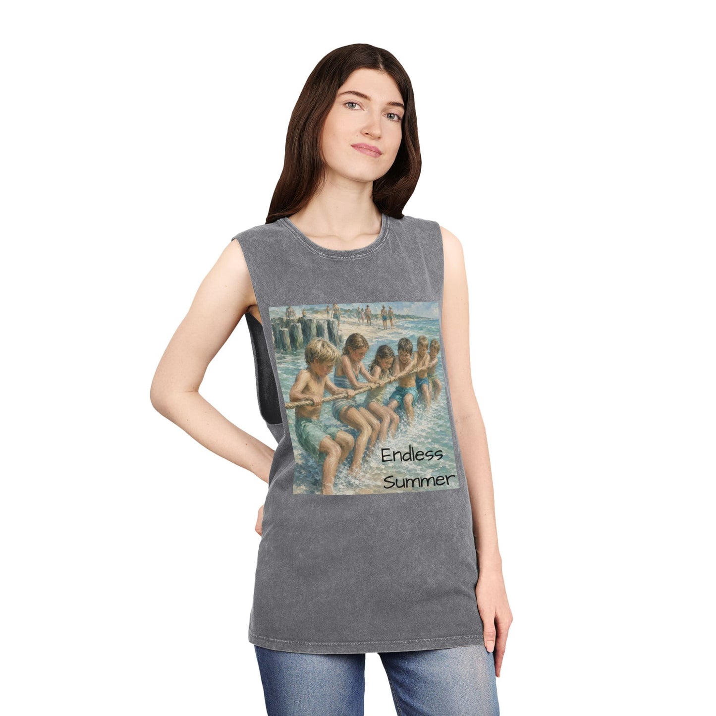HSL Vintage Beach Tank Top — "I Hear You Call To Me" Stonewash Sleeveless Tee