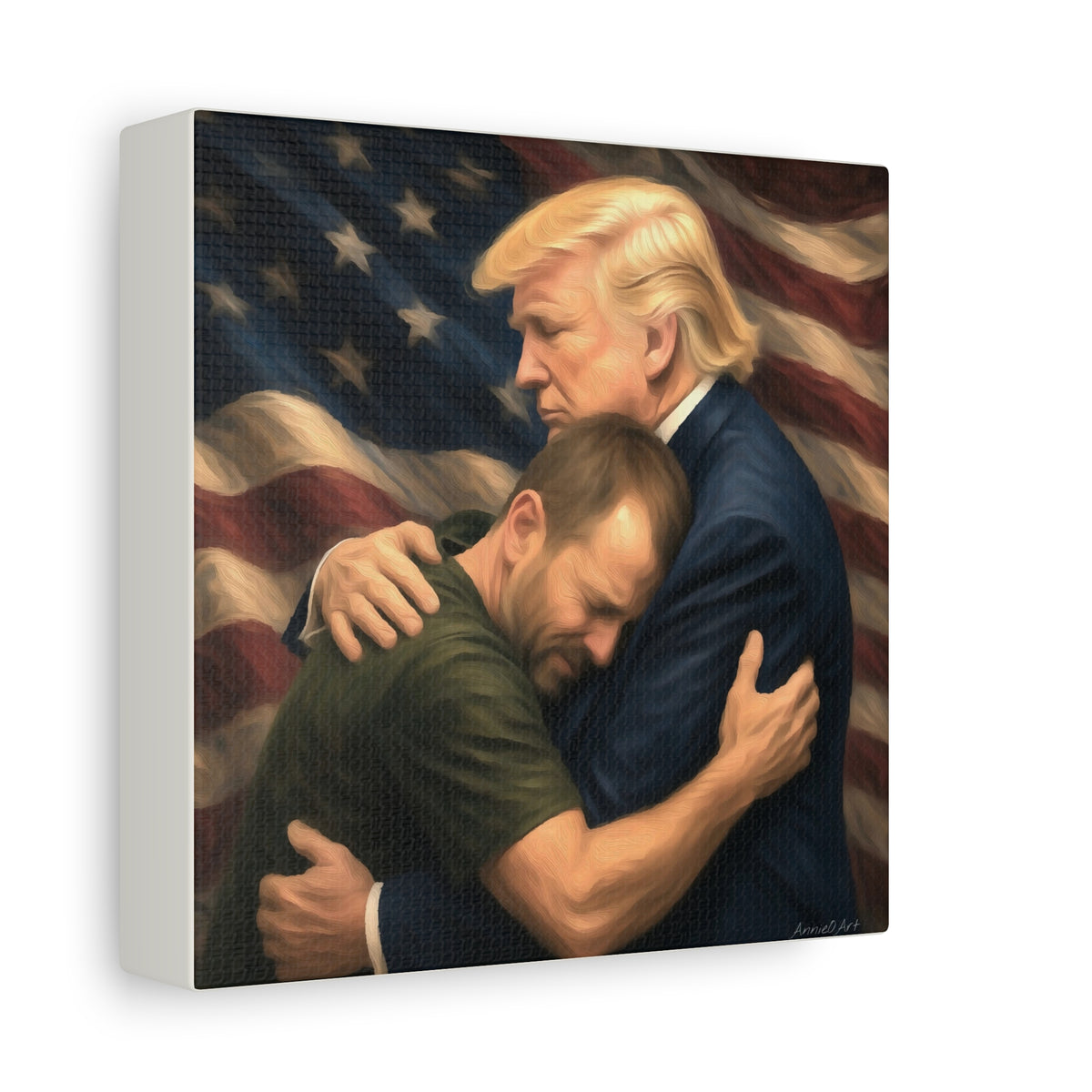 Trump Hug ‘THE LOVE GOES BOTH WAYS’ Canvas Print — Wall Art