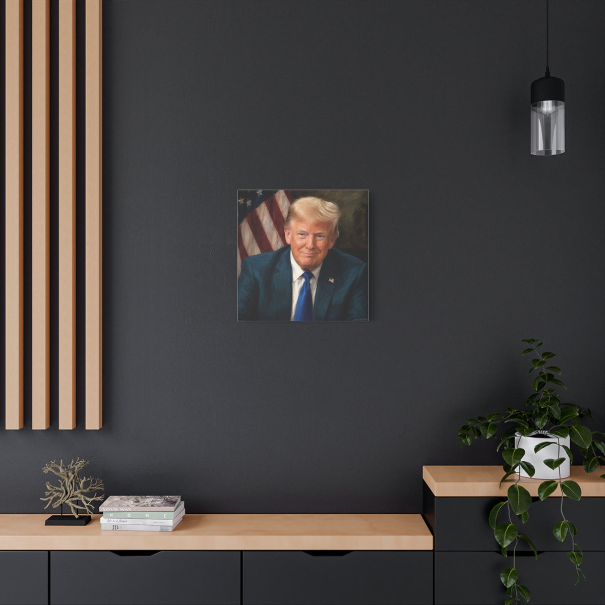 Trump Patriotic Portrait Matte Canvas (Stretched)