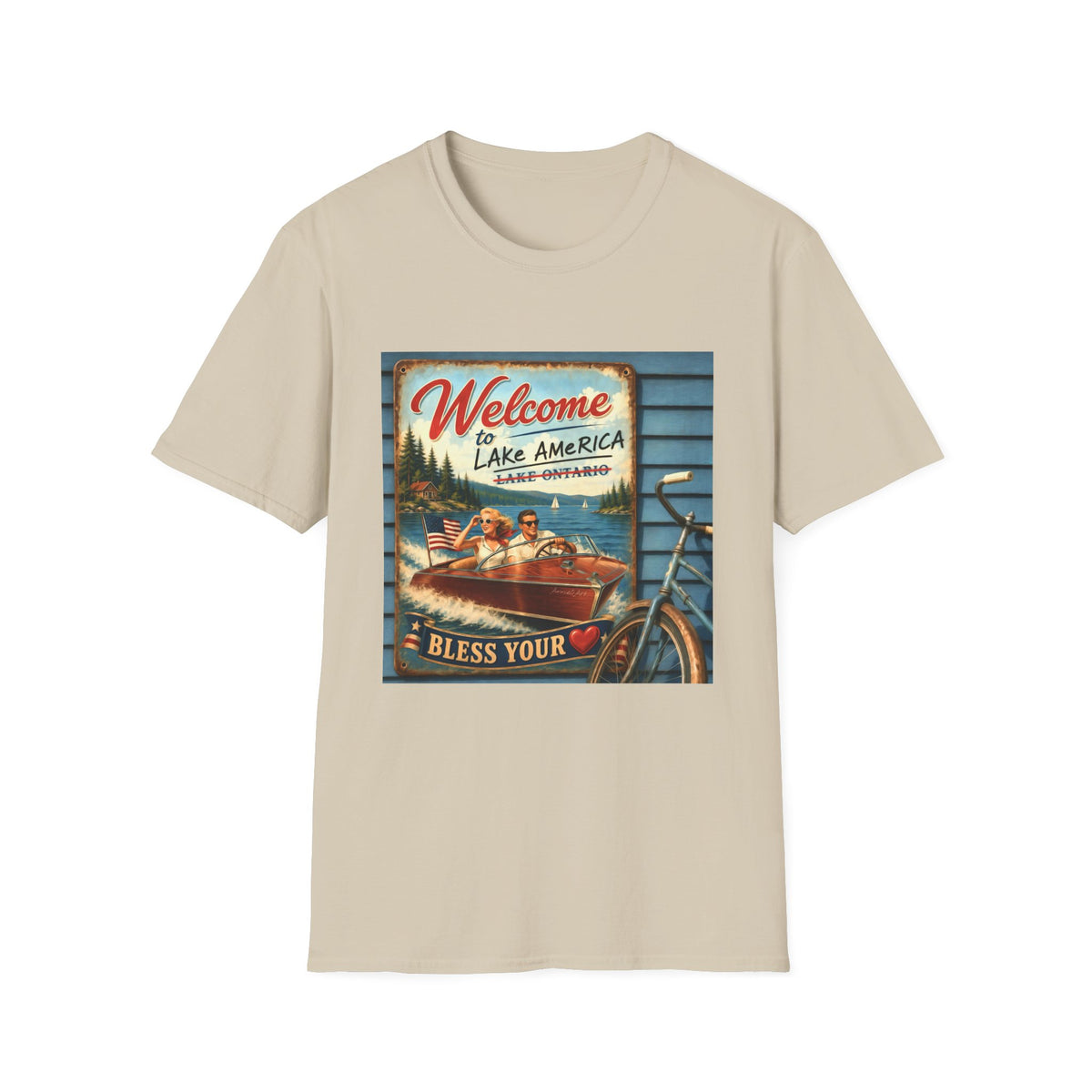 Lake America Welcome T-Shirt — Vintage Lake America Boating Vacation Tee