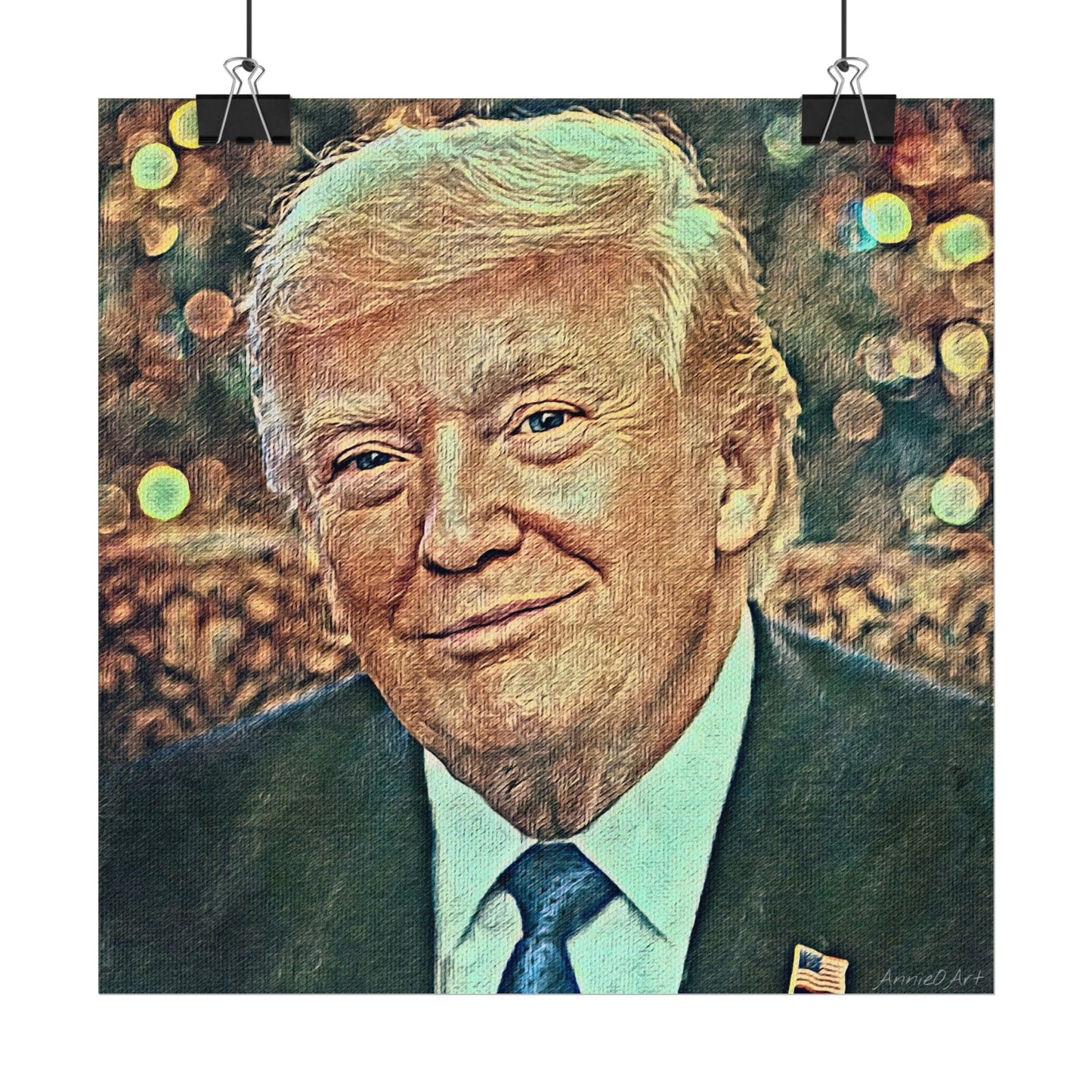 Trump Textured Watercolor Matte Poster