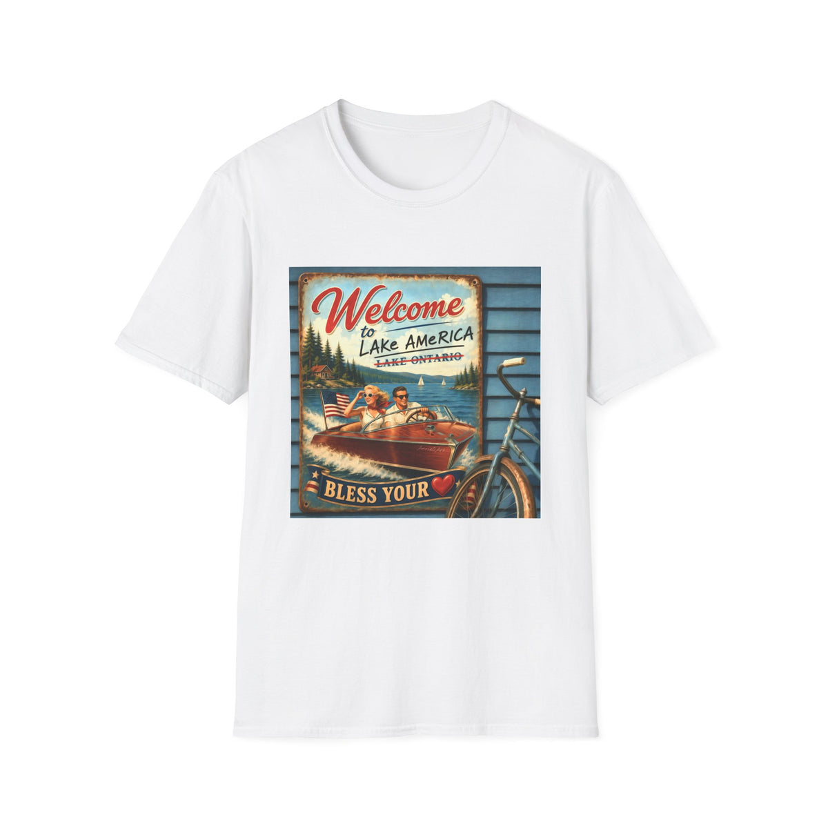 Lake America Welcome T-Shirt — Vintage Lake America Boating Vacation Tee