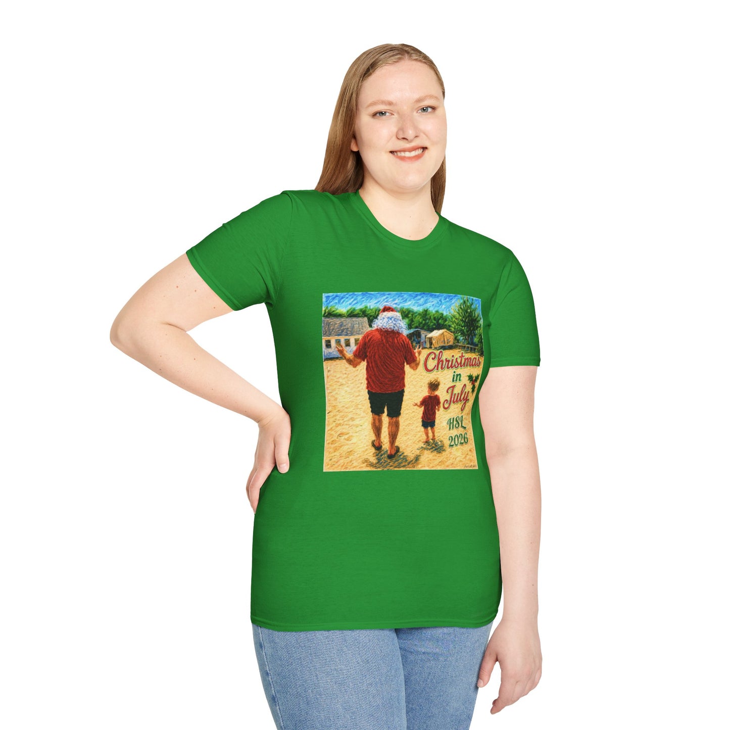 T-Shirt — Christmas in July Santa Beach Graphic Tee