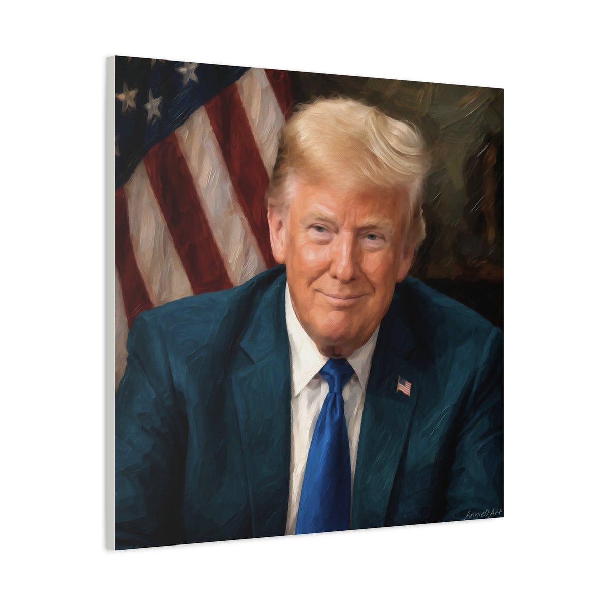 Trump Patriotic Portrait Matte Canvas (Stretched)