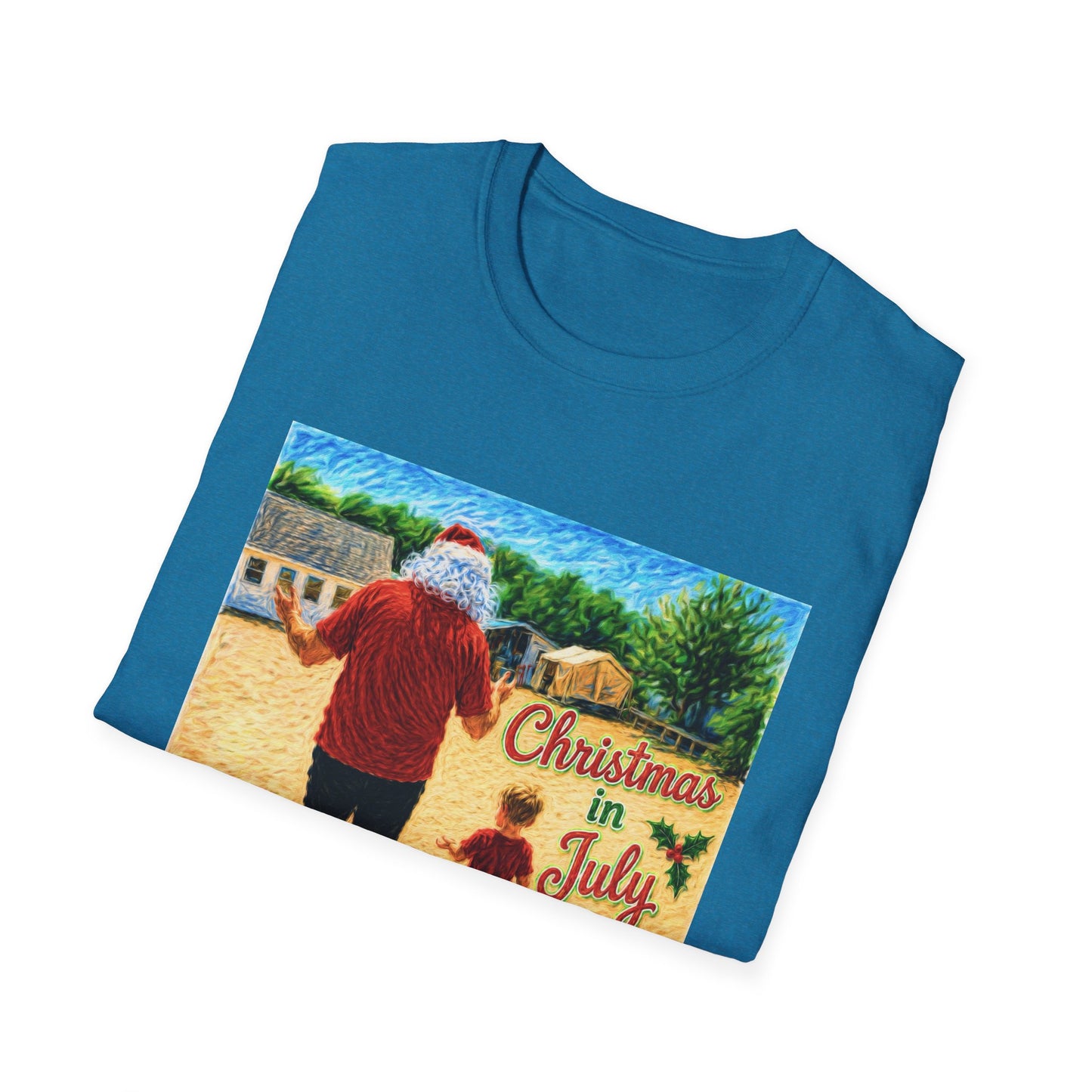 T-Shirt — Christmas in July Santa Beach Graphic Tee