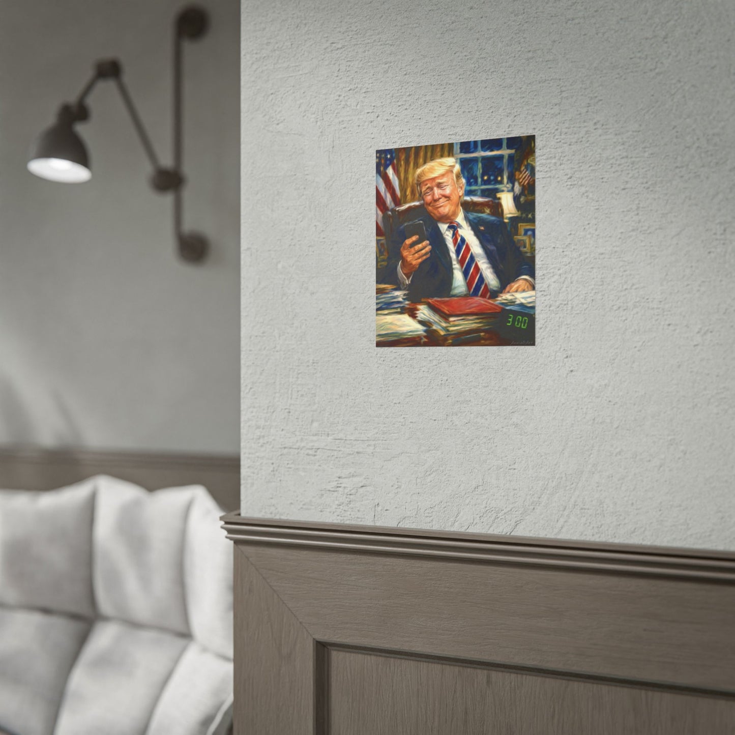 Rolled Poster — Playful President Trump Portrait Wall Art—Keyboard Warriors